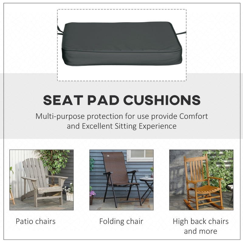 Outsunny Set of 6 Pcs Chair Cushion, 42Lx42Wx5T cm-Grey