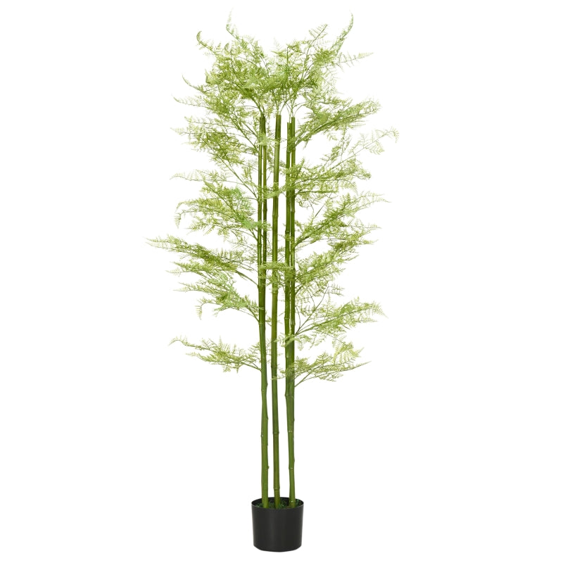 HOMCOM Decorative Artificial Plants Asparagus Fern Tree in Pot Fake Plants for Home Indoor Outdoor Decor, 155cm