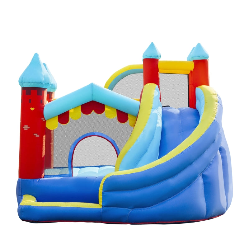 Outsunny 4 in 1 Kids Bounce Castle Large Inflatable House Trampoline Slide Water Pool Climbing Wall for Kids Age 3-8, 2.9 x 2.7 x 2.3m