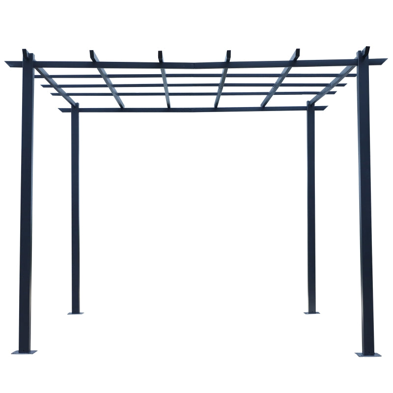 Outsunny 3 x 3 Meter Metal Pergola Gazebo Grape Trellis Climbing Plants Outdoor Sun Shelter Arbours Garden