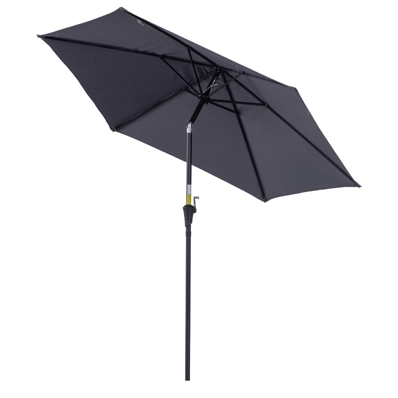 Outsunny 2.7 m Patio Umbrella, Aluminum Frame-Grey