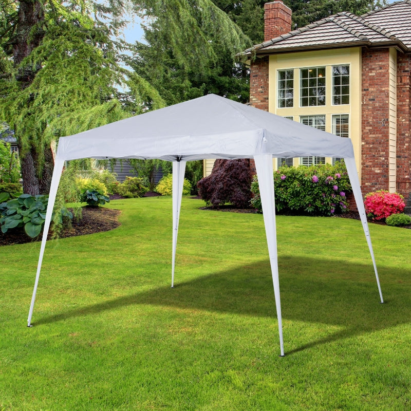 Outsunny 3 x 3 m Canopy Tent Slant Leg Pop Up Gazebo w/ Carry Bag, Height Adjustable Party Tent Instant Event Shelter for Garden, Patio, White