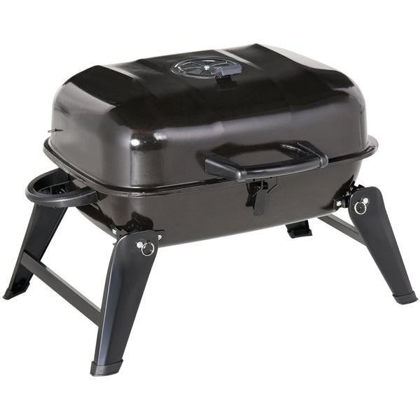 Outsunny  Portable Charcoal  Barbecue BBQ Grill Compact Fodling Camping Picnic Garden Party Festival Cooker Table Top with Chrome Grid