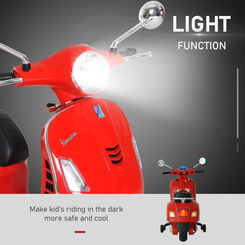 HOMCOM Kids Ride On Motorcycle, 6V, W/LED Lights-Red