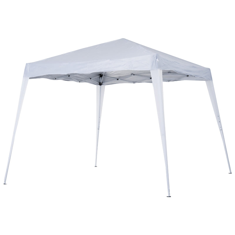 Outsunny 3 x 3 m Canopy Tent Slant Leg Pop Up Gazebo w/ Carry Bag, Height Adjustable Party Tent Instant Event Shelter for Garden, Patio, White