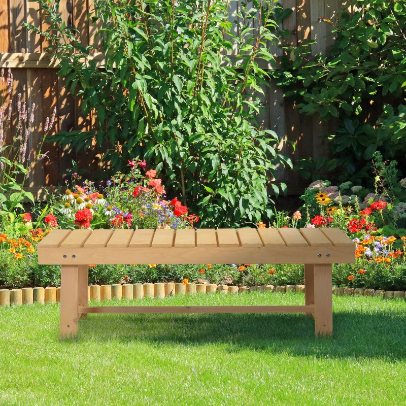 Outsunny 2-seater Outdoor Indoor Garden Wooden Bench Patio Loveseat Fir 110L x 38W cm (3pc)