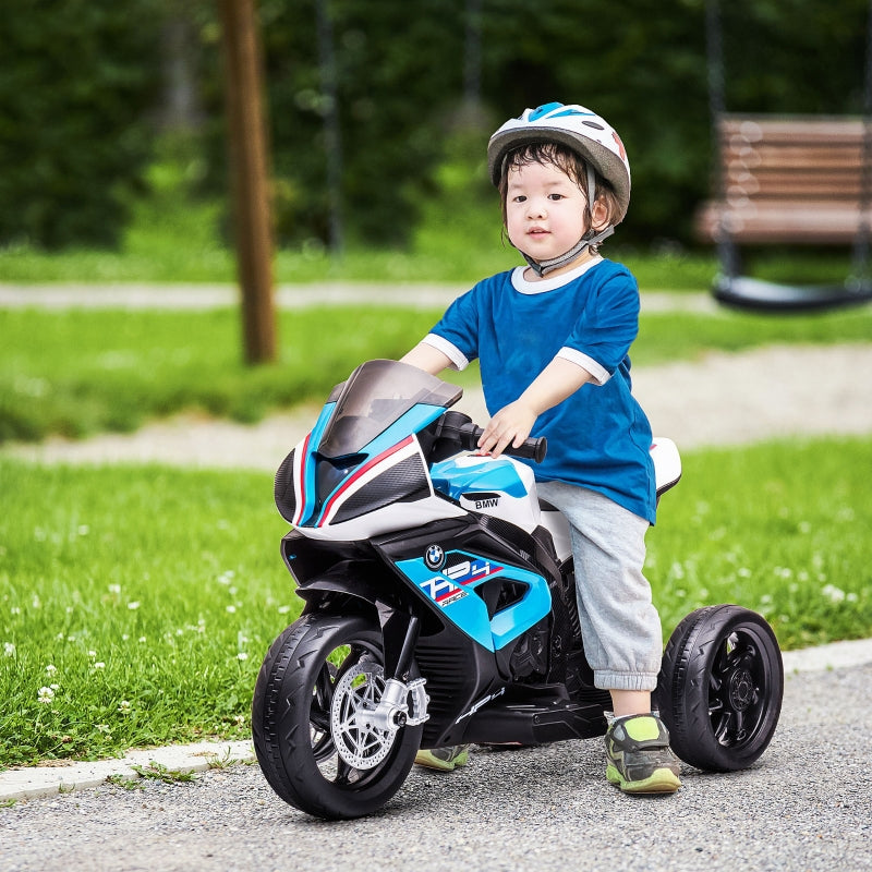 HOMCOM Licensed BMW HP4 Kids Electric Motorbike Ride-On Toy 3-Wheels 6V Battery Powered Motorcycle with Music for Girls Boy 18 - 60 Months, Blue