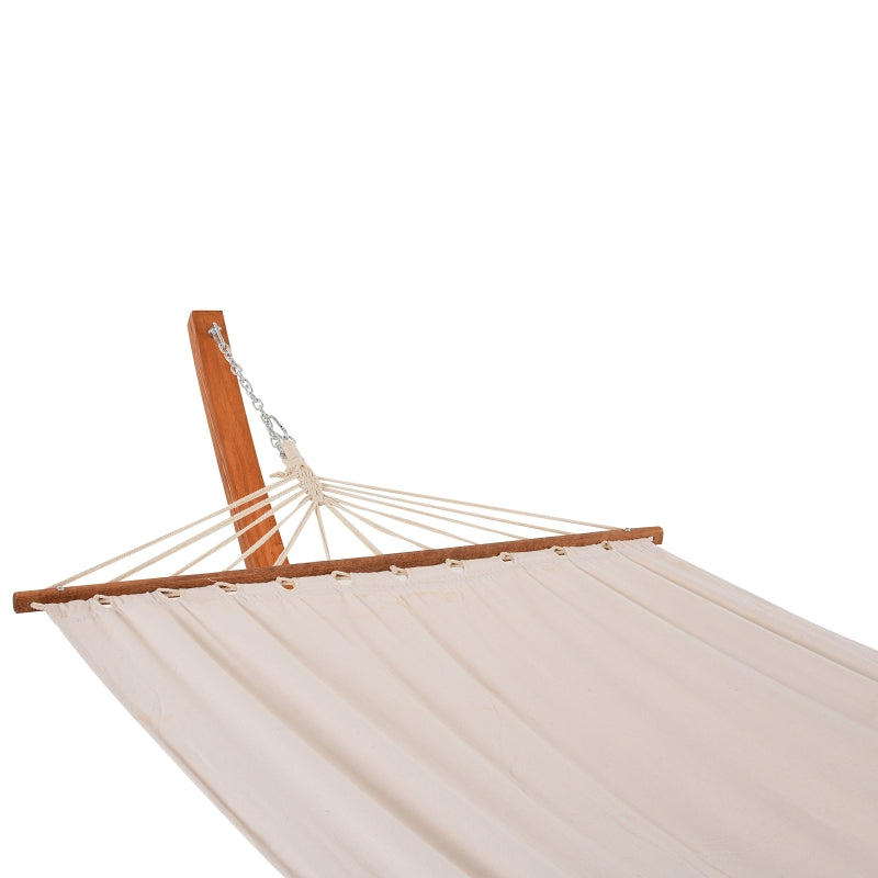 Outsunny Wooden Double Hammock Bed-White