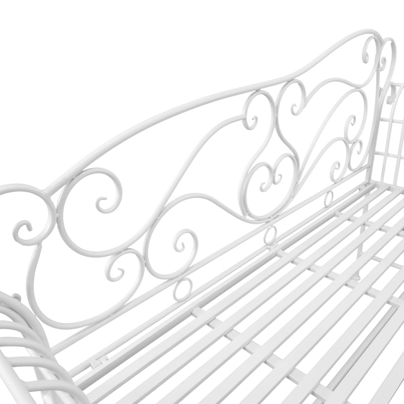 Outsunny Metal Bench-White