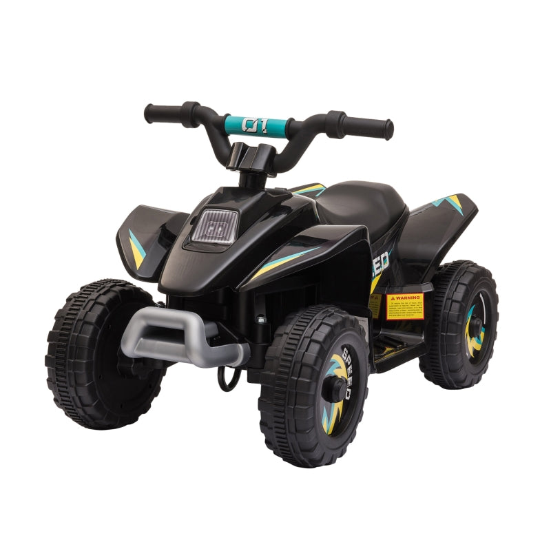 HOMCOM 6V Kids Electric Ride on Car ATV Toy Quad Bike Four Big Wheels w/ Forward Reverse Functions Toddlers aged 18-36 months Black