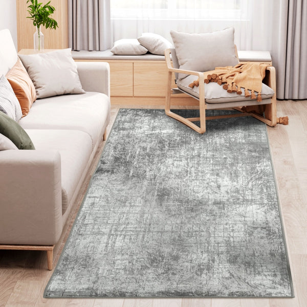 HOMCOM Grey Rug, Modern Abstract Area Rugs, Decorative Carpet for Living Room, Bedroom, Dining Room, 150 x 80cm