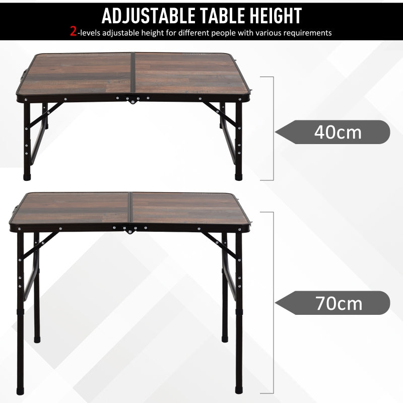 Outsunny 3ft Height Adjustable MDF Folding Camping Table