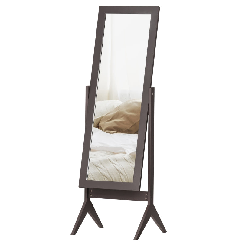 HOMCOM Freestanding Dressing Mirror Bedroom Tall Adjustable Angle 148x47cm Brown