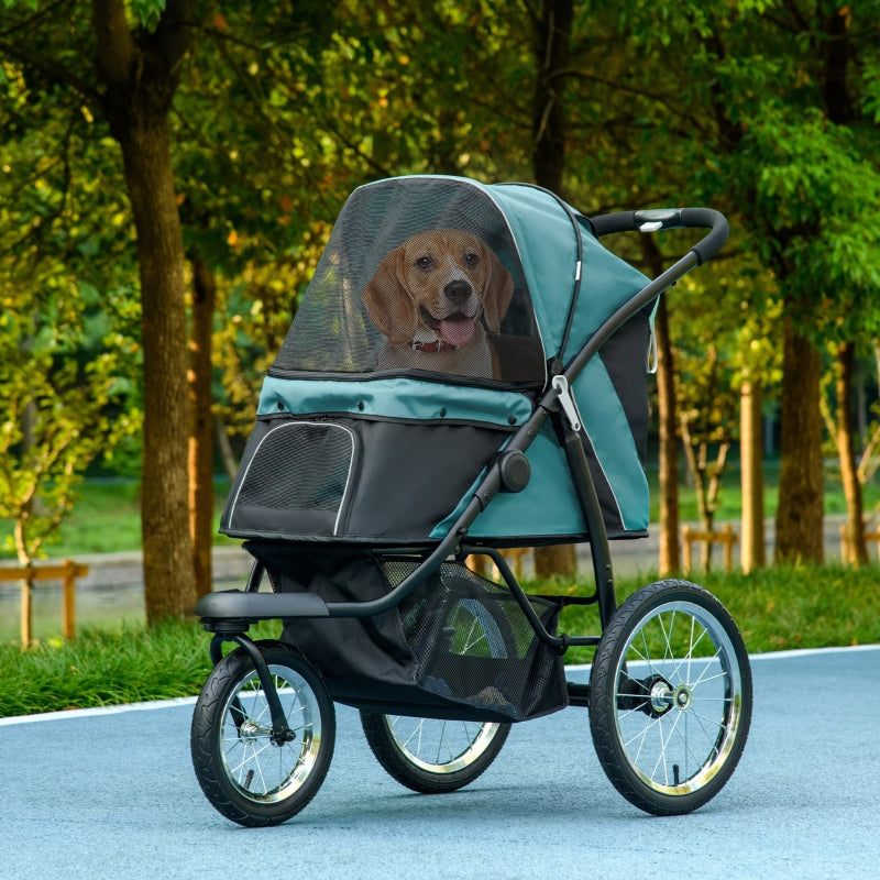 PawHut Pet Stroller Jogger for Medium, Small Dogs, Foldable Cat Pram D