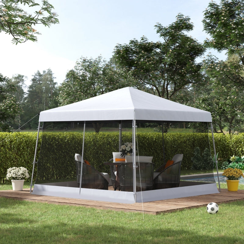 Outsunny 3.6m x 3.6m Pop Up Steel Frame Garden Gazebo White