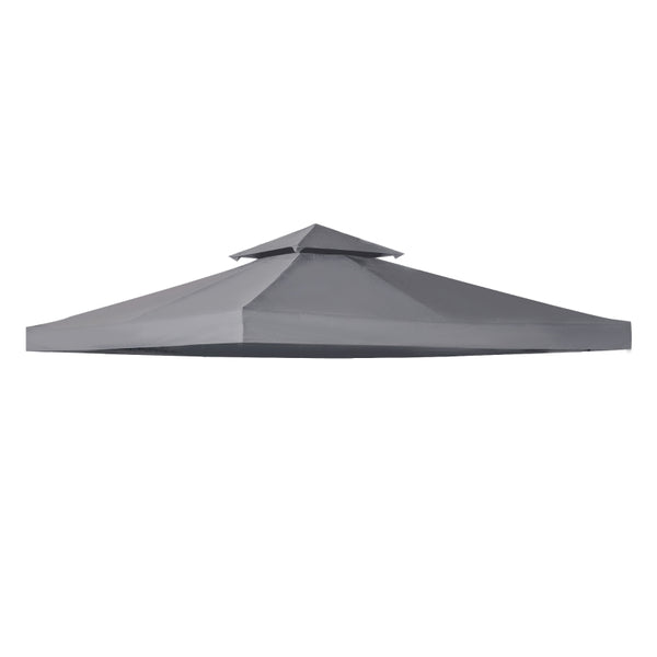 Outsunny 3 x 3(m) Gazebo Canopy Roof Top Replacement Cover Spare Part Deep Grey (TOP ONLY)