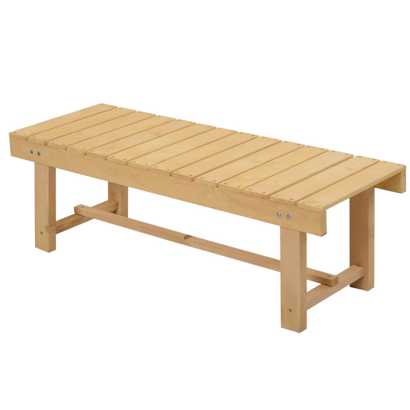 Outsunny 2-seater Outdoor Indoor Garden Wooden Bench Patio Loveseat Fir 110L x 38W x 35H cm Natural