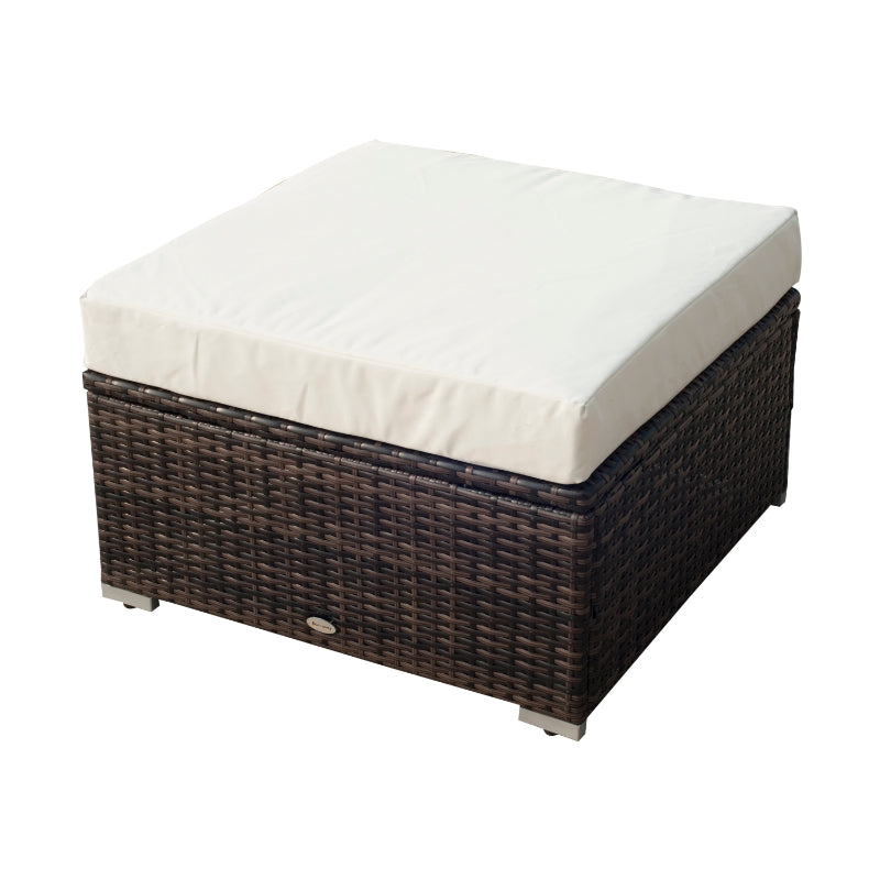 Outsunny 5-Seater Rattan Furniture Set- Brown/Milk White