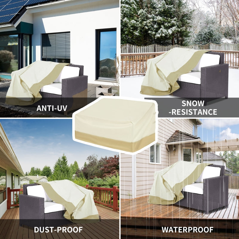 Outsunny Large Patio Set Cover Outdoor Garden Furniture Cover 3 Seat Rattan Chair Protector 600D Oxford Cloth Waterproof, 152 x 87 x 58-79 cm