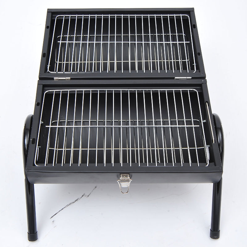 Outsunny Charcoal Grill Portable Folding Charcoal BBQ Grill Outdoor Tabletop Barbecue Grill