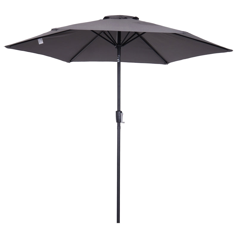 Outsunny 2.7 m Patio Umbrella, Aluminum Frame-Grey