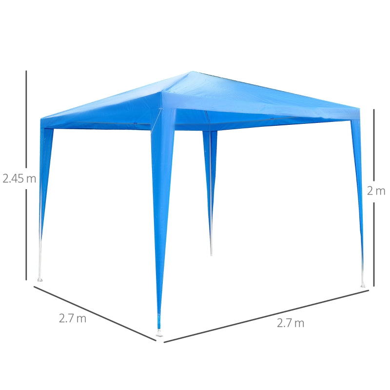 Outsunny 2.7m x 2.7m Garden Gazebo Marquee Party Tent Wedding Canopy Outdoor(Blue)