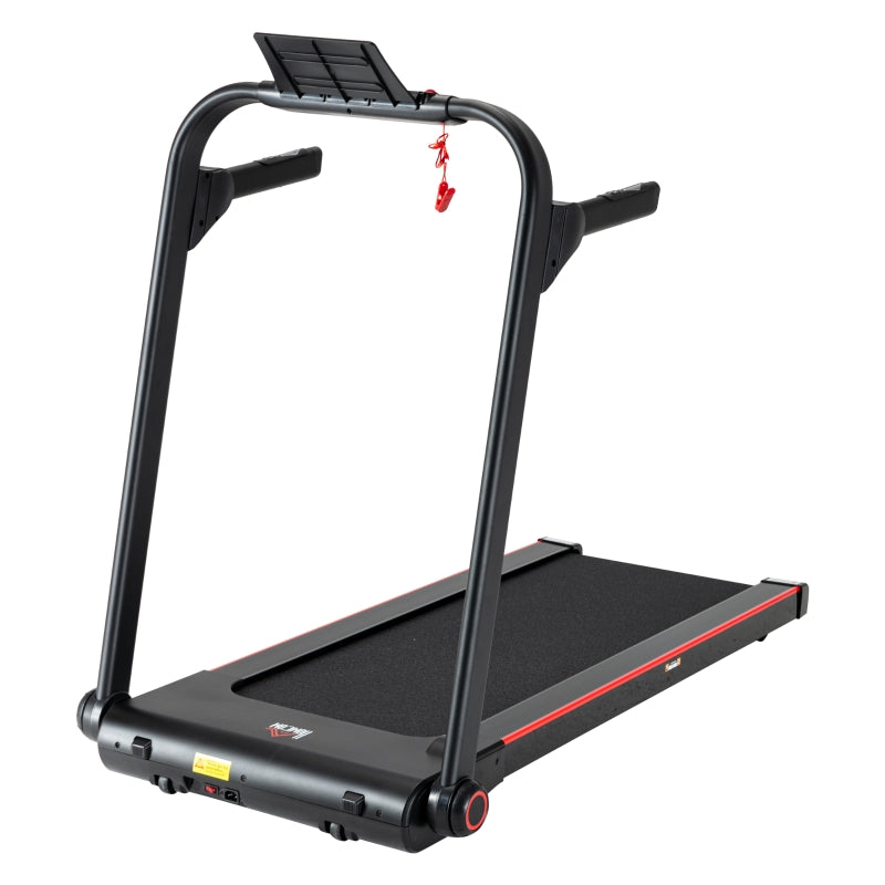 HOMCOM 750W Folding Treadmill, 1-14km/h Electric Running Machine w/ Wheels, Safety Button, LED Monitor for Jogging Fitness Exercise Workout