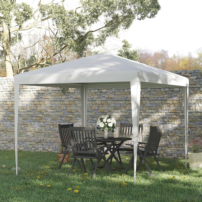 Outsunny 2.7m x 2.7m Garden Gazebo Marquee Party Tent Wedding Canopy Outdoor, White