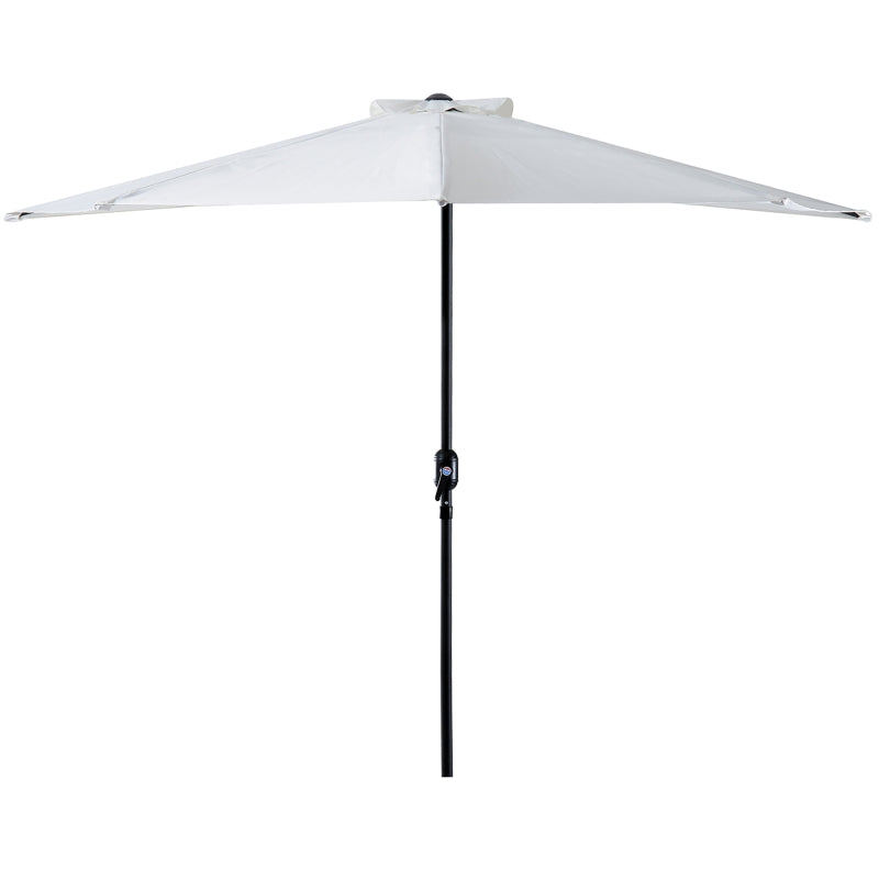 Outsunny 3 m Half Round Umbrella Parasol-White