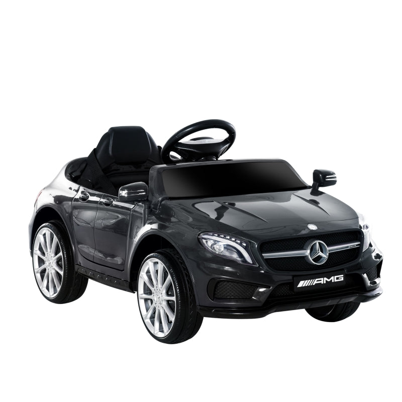 HOMCOM Compatible Kids Children Ride On Car Mercedes Benz GLA Licensed 6V Battery Rechargeable Headlight Music Remote Control  High/Low Speed Toy Black