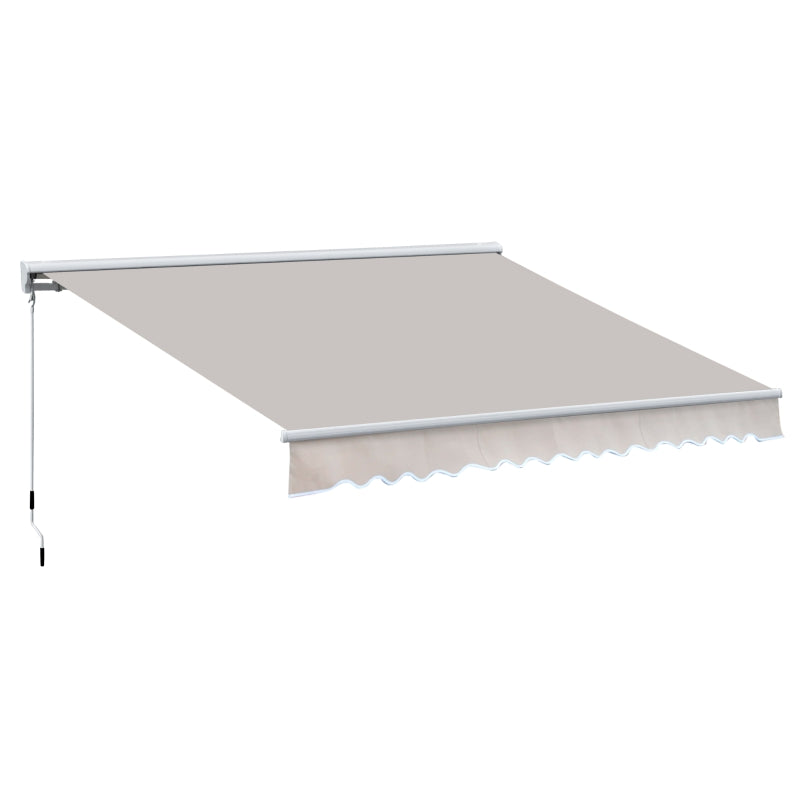 Outsunny 3.5Lx2.5M Retractable Awning-Cream White