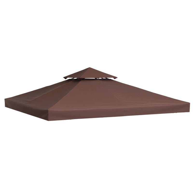 Outsunny 3 x 3(m) Gazebo Replacement Canopies Replacement Cover Spare Part Coffee (TOP ONLY)