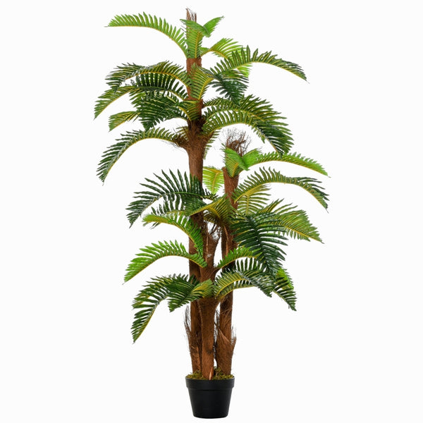 Outsunny 150cm/5FT Artificial Fern Tree Decorative Plant 36 Leaves with Nursery Pot, Fake Plant for Indoor Outdoor Décor