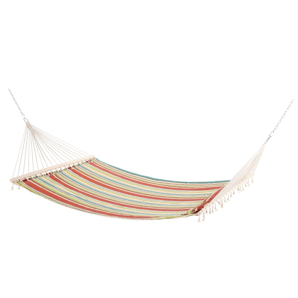 Outsunny Double Outdoor Patio Cotton Hammock Swing Bed with Pillow,  188 x 140 cm, Green