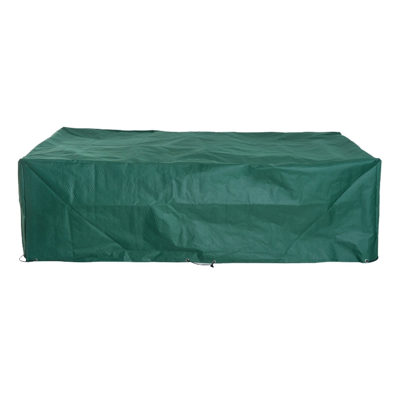 Outsunny UV Rain Protective Rattan Furniture Cover Outdoor Garden Rectangular Furniture Cover Table Chair Sofa Shelter Waterproof 222x155x67cm, Green