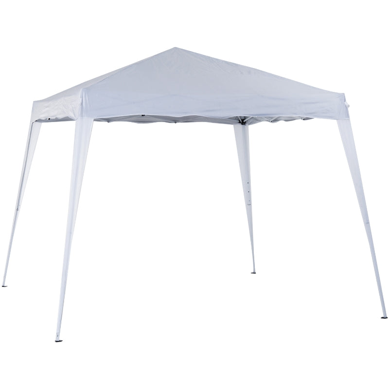 Outsunny 3 x 3 m Canopy Tent Slant Leg Pop Up Gazebo w/ Carry Bag, Height Adjustable Party Tent Instant Event Shelter for Garden, Patio, White