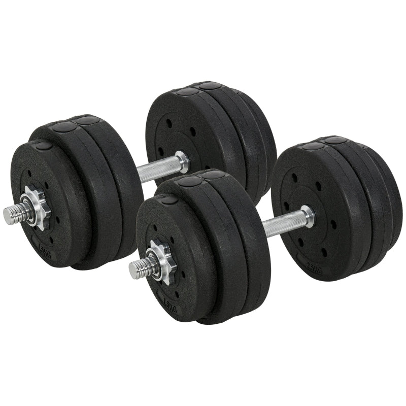 Dumbbells Set Hand Weight 30KG Adjustable Barbell Weight Lifting Equipment by HOMCOM