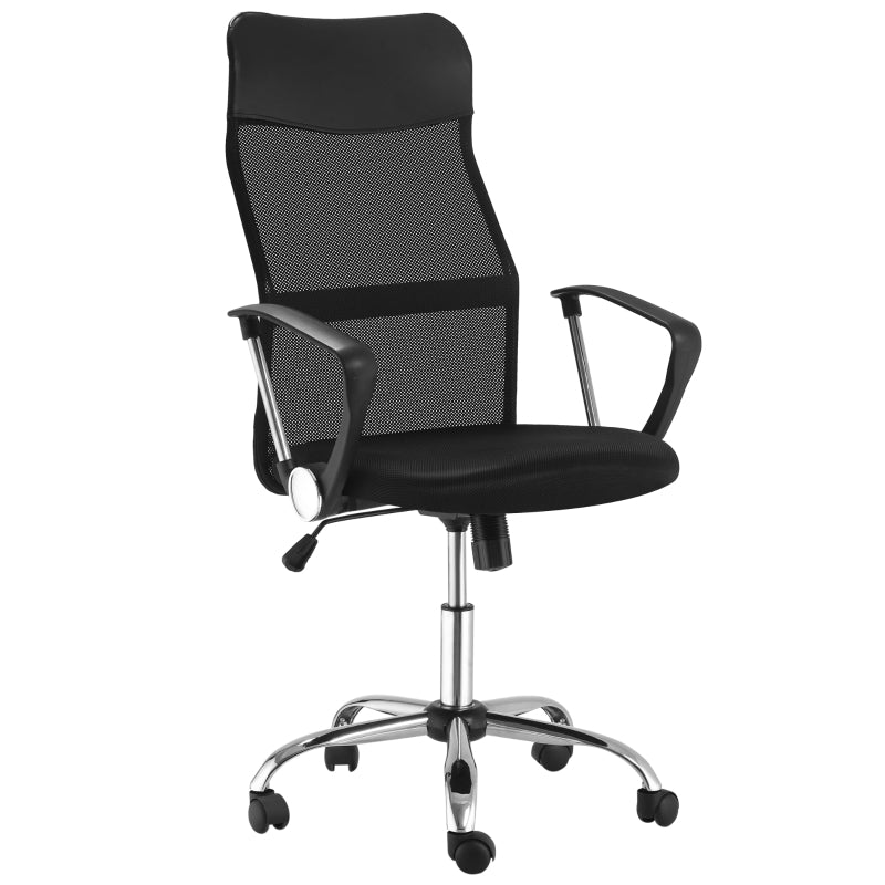 HOMCOM Ergonomic Office Chair Mesh Chair with Adjustable Height Tilt Function Black