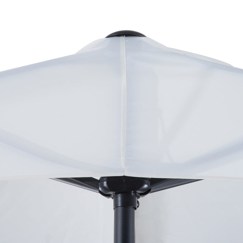 Outsunny 3 m Half Round Umbrella Parasol-White