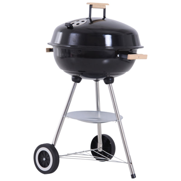 Outsunny BBQ Grill Charcoal Grill Portable Charcoal BBQ Round Kettle Grill Outdoor Heat Control Party Patio Barbecue