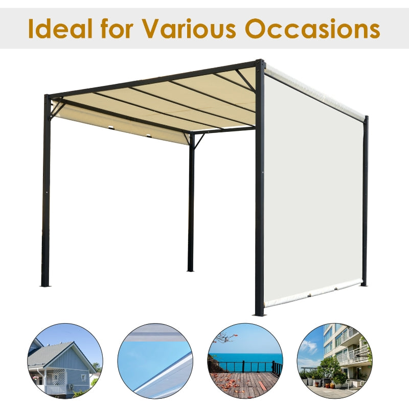 Outsunny 3 X 3 Meters Garden Metal Gazebo Party Canopy Outdoor Tent Sun Shelter Removable & Adjustable Cover Canopy Cream