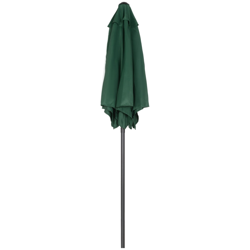 Outsunny 2m Patio Parasols Umbrellas, Outdoor Sun Shade with 6 Sturdy Ribs for Balcony, Bench, Garden, Green