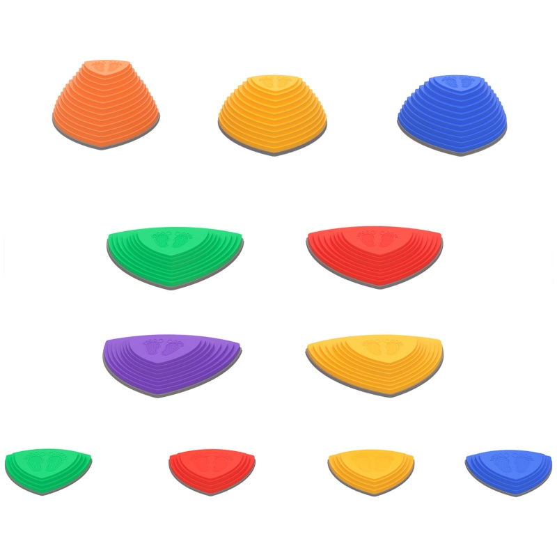 ZONEKIZ 11 PCs Stepping Stones Kids Balance River Stones Indoor Outdoor for 3-8 Ages Obstacle Course, Sensory Play, Stackable, Non-Slip