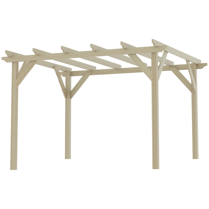 Outsunny 3.6 x 3(m) Wooden Garden Pergola Kit Decorative Outdoor Gazebo Shelter for Climbing Vines, Flowers, Natural