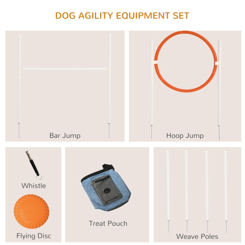 PawHut Pet Agility Training Equipment for Dogs with Carry Bag - Multicolour