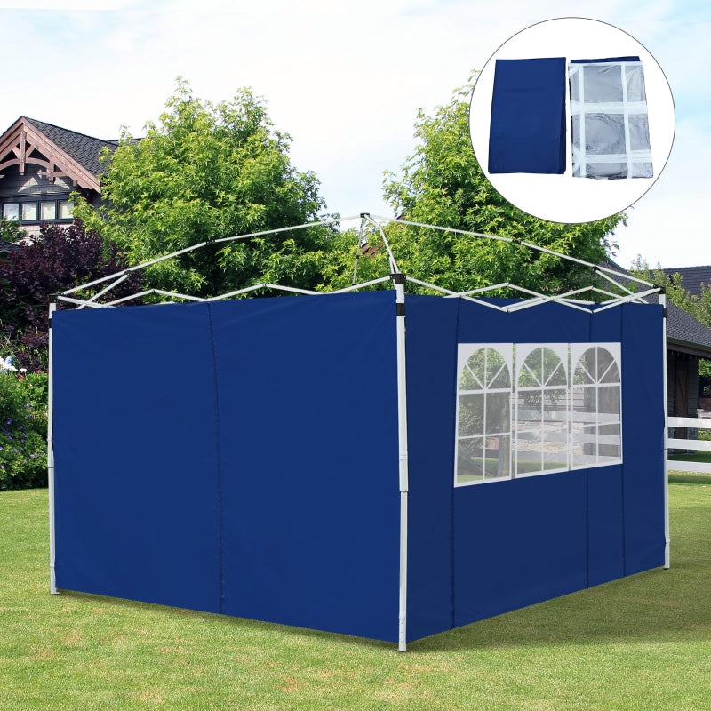 Outsunny 3m Gazebo Exchangeable Side Panel Panels W/ Window-Blue