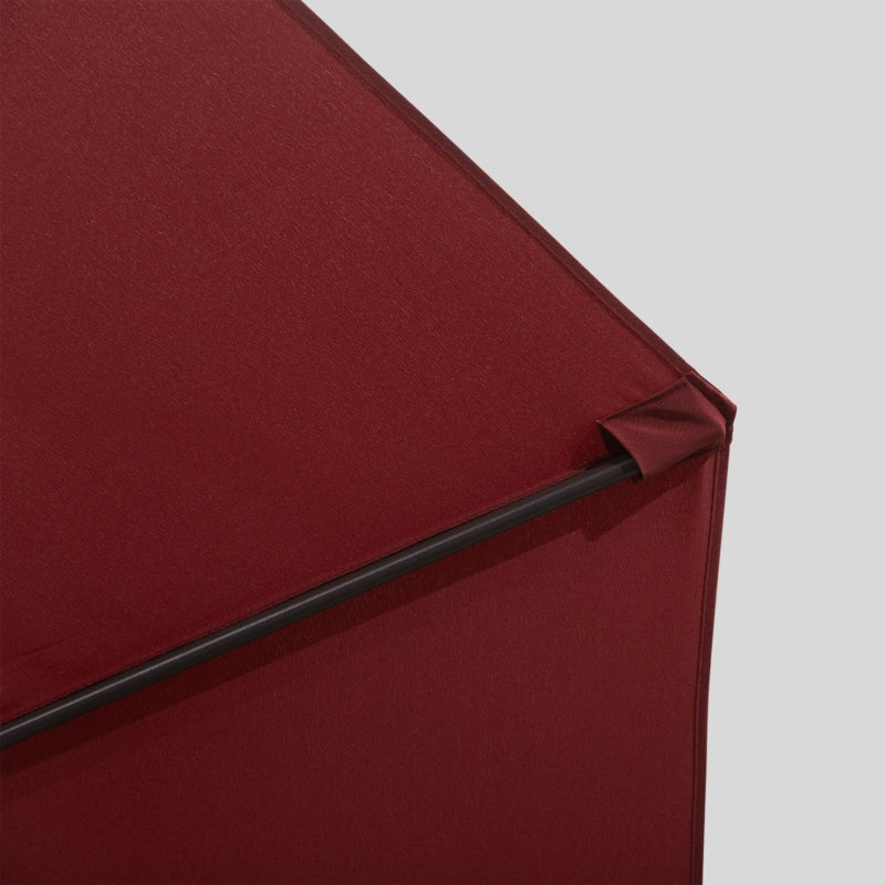 Outsunny 3m Cantilever Aluminium Frame 360 Rotation Hanging Parasol w/ Cross Base Wine Red