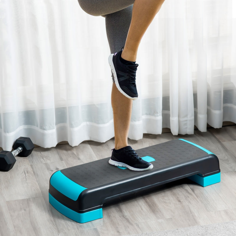 HOMCOM Aerobic Step, 10cm, 15cm & 20cm Height Adjustable Exercise Stepper, Nonslip Step Board Great for Home & Office